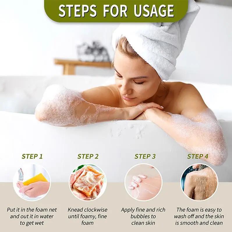 3PCS Turmeric Soap,Deep cleansingSoap,Moisturizing Soap For Face &Body,Body wash & Soap For Women& Men jabon curcuma Body CareComfort Skin Care acid kojic glow bar nurture Moisturizer Cleanser Acne Lemon