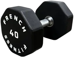 French Fitness Urethane 8 Sided Hex Dumbbell 40 lbs - Single (New)