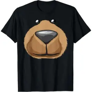 Casual T-shirt Cute Bear Face Costume Funny Halloween Teddy DIY Gift T-Shirt Graphic Graphic Tees