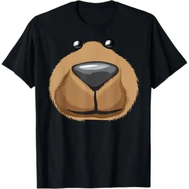 Casual T-shirt Cute Bear Face Costume Funny Halloween Teddy DIY Gift T-Shirt Graphic Graphic Tees
