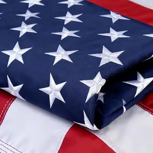 100% Embroidered American Flags 3x5 Ft Outside,American Flag Outdoor Heavy Duty,Us Flag 3x5 Longest Lasting Usa Flag, Built For Outdoor Banners Water Proof