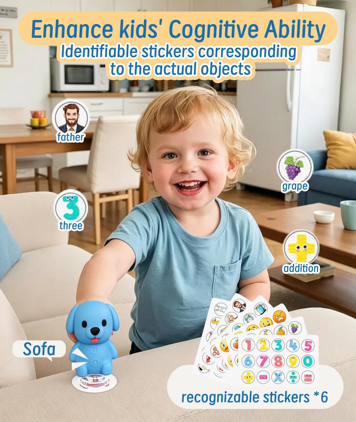 Talking Phonics Flash Cards with ReaderDog, Learn to Read with 81 Pages, 81 Sentences, 592 Words & 81 Stickers, Toddler Educational Learning Toys for Kids Ages 3–8, Kindergarten, 1st Grade, 2nd Grade, Interactive, Engaging Flashcards