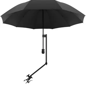 UPF 50+ Outdoor Beach Umbrella with Adjustable Universal Clamp