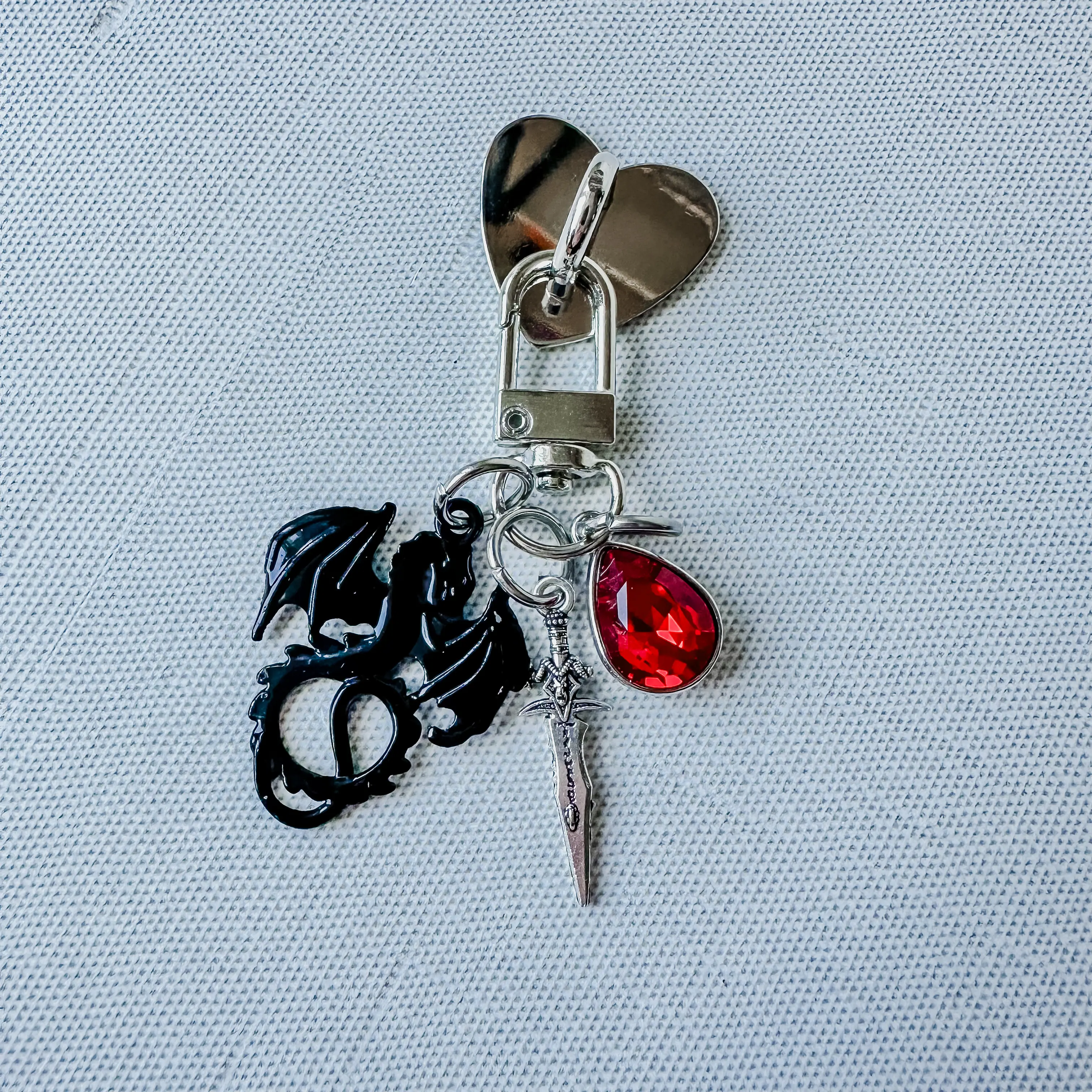 Dragon Blood Mini E-reader Charm - Clip-On Dangling Accessory Chain for Kindle, Tablet, Planner