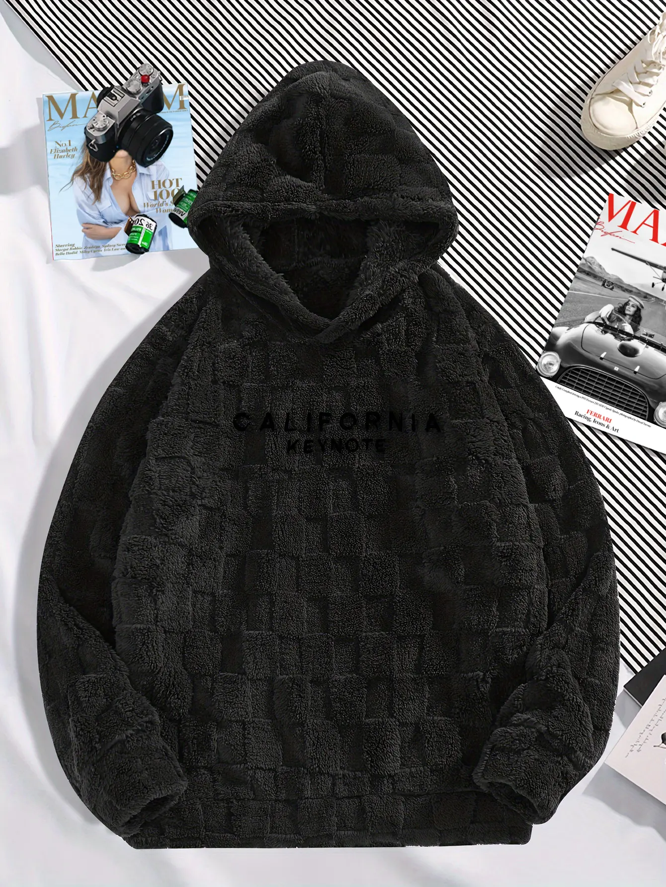 Men's California Embroidered Fleece Hoodie, Casual Long Sleeve Pullover Sweatshirt with Soft, Warm Thermal Design, Sweatshirts, Menswear, Hoodie Sweatshirt