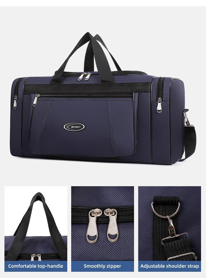 Waterproof Duffle Bag - Large Travel Duffel with Separate Shoe Storage, Lightweight Foldable Design for Workouts Hiking Business Trips Sports Backpack