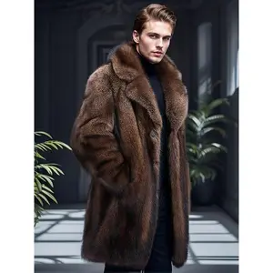 Men'sLuxuryFauxMinkFurCoat-High-Quality,Warm&StylishforFall/Winter|CasualLongSleevewithSuitCollar Menswear Jackets