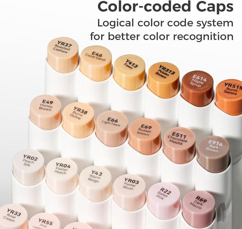 Ohuhu Soft Chisel Alcohol Markers Red Dot Design Award Winner Brush & Soft Chisel Dual Tips Drawing Markers for Artist Beginner Adult Coloring Illustration Sketching -Honolulu S - 24 skin-tone / 48 basic tone / 60 Illustration-color Ohuhu Soft Chisel Alcohol Markers Red Dot Design Award Winner Brush & Soft Chisel Dual Tips Drawing Markers for Artist Beginner Adult Coloring Illustration Sketching -Honolulu S - 24 skin-tone / 48 basic tone / 60 Illustration-color