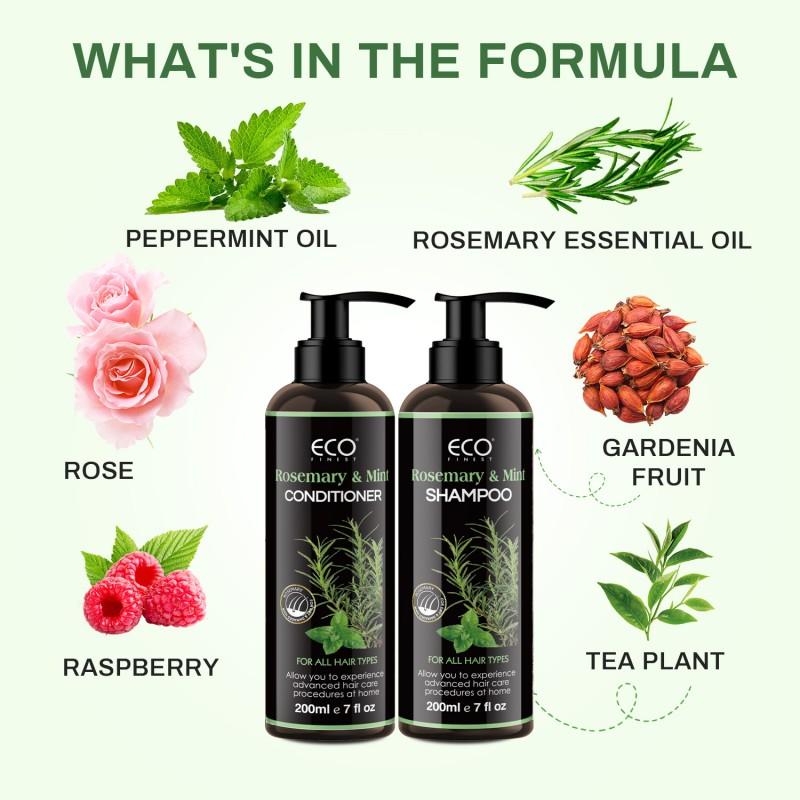 ECO Rosemary & Mint Shampoo & Conditioner Set Hair Strengthening, Scented Reduce Frizz and Add Shine nourishes hair cute valentines day gifts