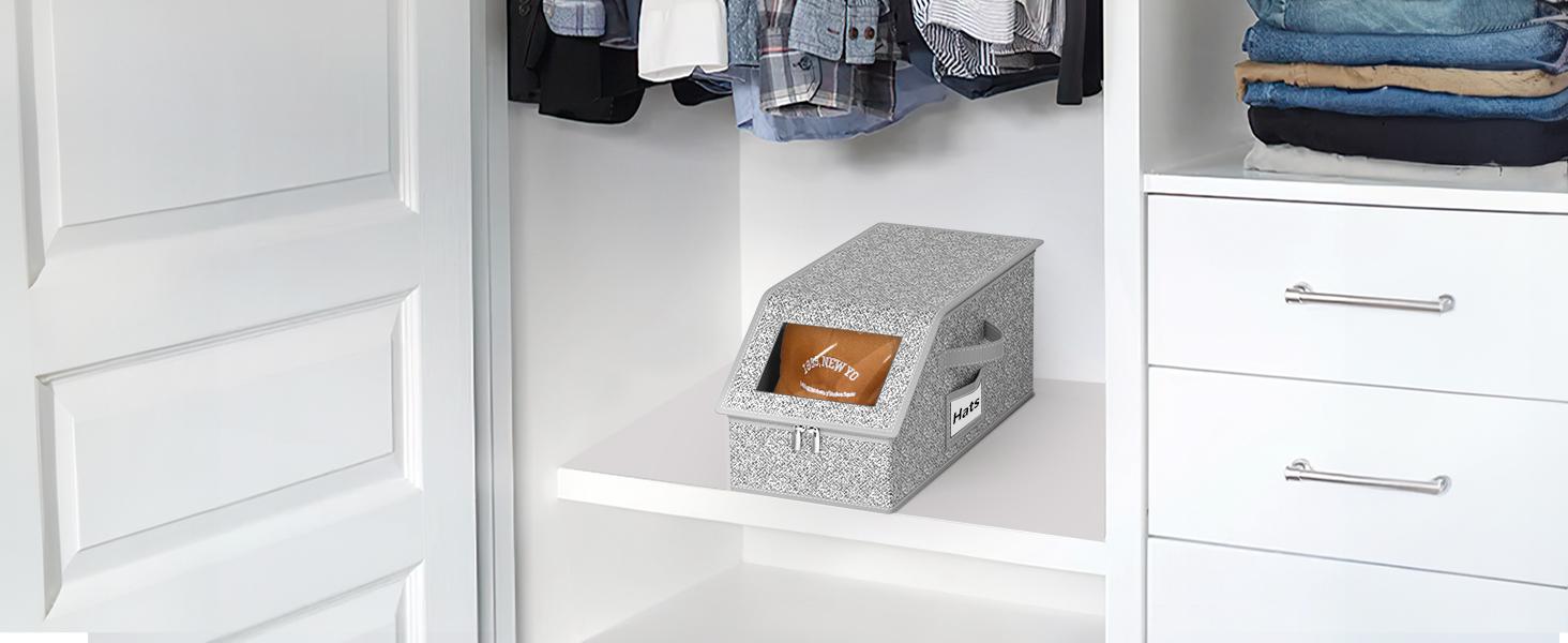 Stackable Baseball Cap Storage Box, Holds Up to 24 Hats – Durable Foldable Cardboard Organizer, Large Capacity Hat & Toy Storage Solution, Versatile Home & Bedroom Organizer, Dustproof, Space Saving(2pc) Stackable Baseball Cap Storage Box, Holds Up to 24 Hats – Durable Foldable Cardboard Organizer, Large Capacity Hat & Toy Storage Solution, Versatile Home & Bedroom Organizer, Dustproof, Space Saving(2pc)