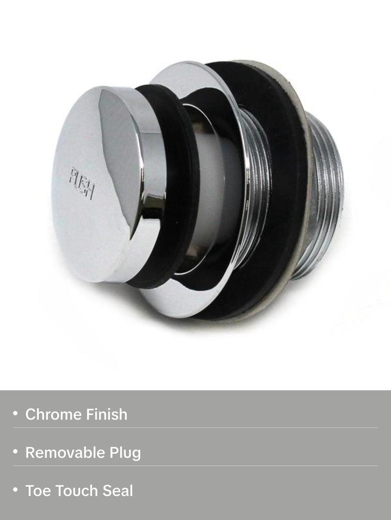 Mobile Home 1-1/2" Chrome Tub Drain with Toe Touch Seal