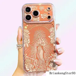 [Copyright] Virgin Mary Pattern Phone Case, Protective Clear Soft TPU Shockproof Durable Protection Cover for iPhone 16 Pro Max case 11 12 13 14 15 .8.R93