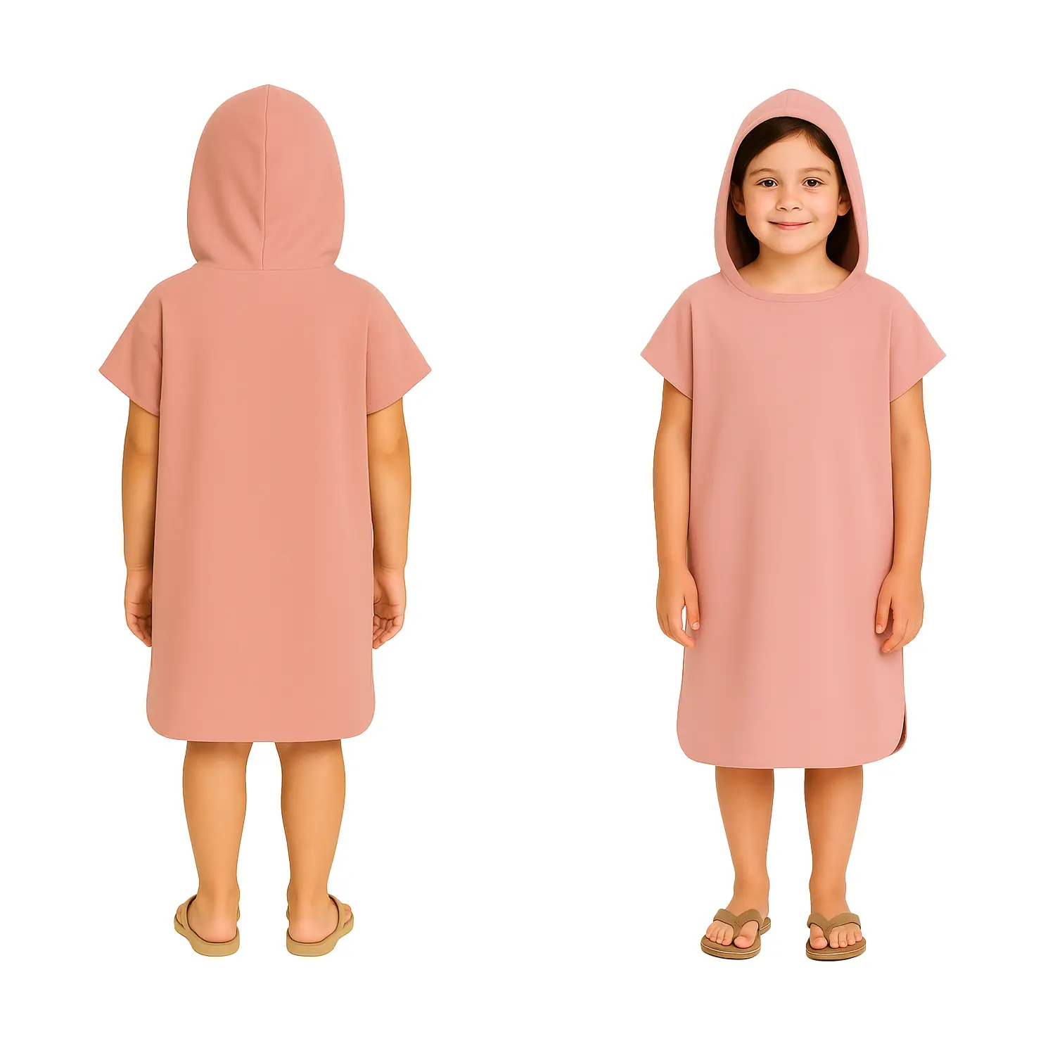 Changing Robe Surf Poncho Beach Towel - Pink, Kids