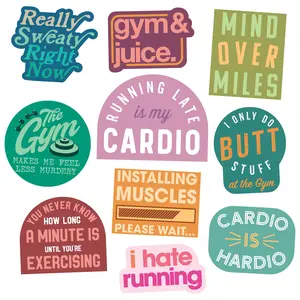Fitness Sticker Extra Large Stickers for Adults Funny Adhesives with Memes Funny Stickers with Colorful Graphic Decals Sarcastic  Funny Fitness  Multi