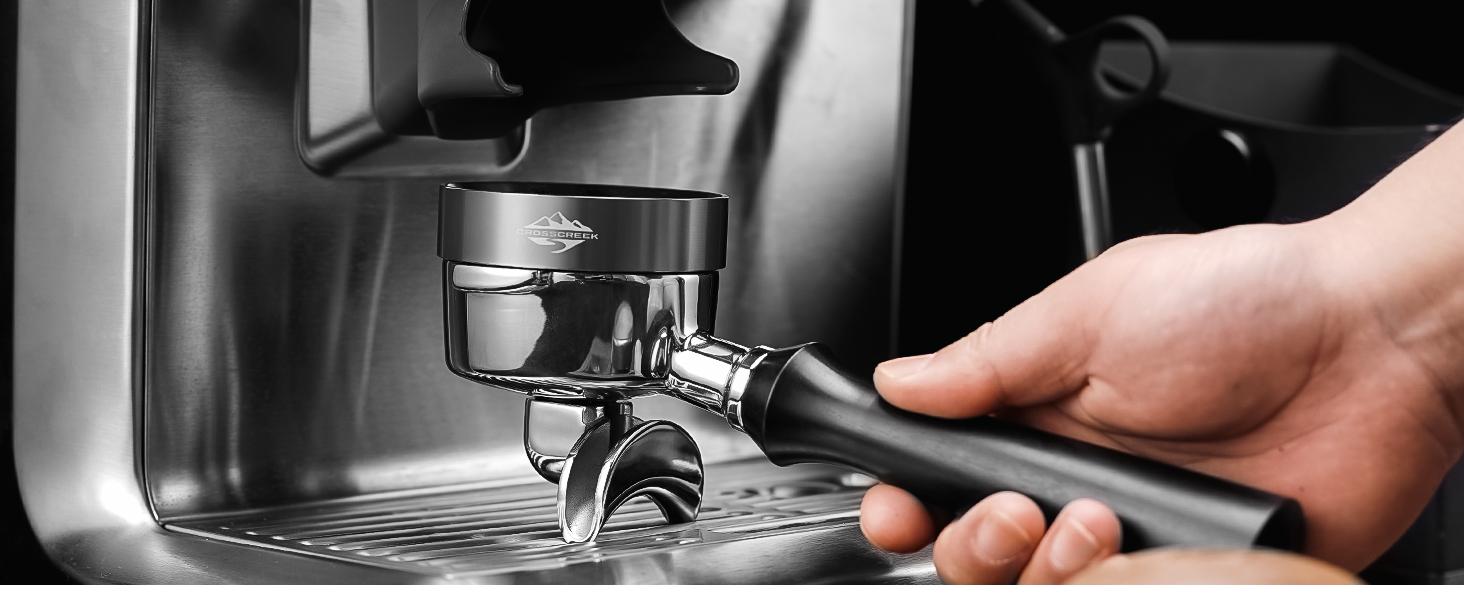 CrossCreek 58mm Espresso Dosing Funnel | Fits All 58mm Espresso Portafilter | Breville/Rancilio/La Marzocco/etc. | Espresso Machine Accessories for Coffee Bar