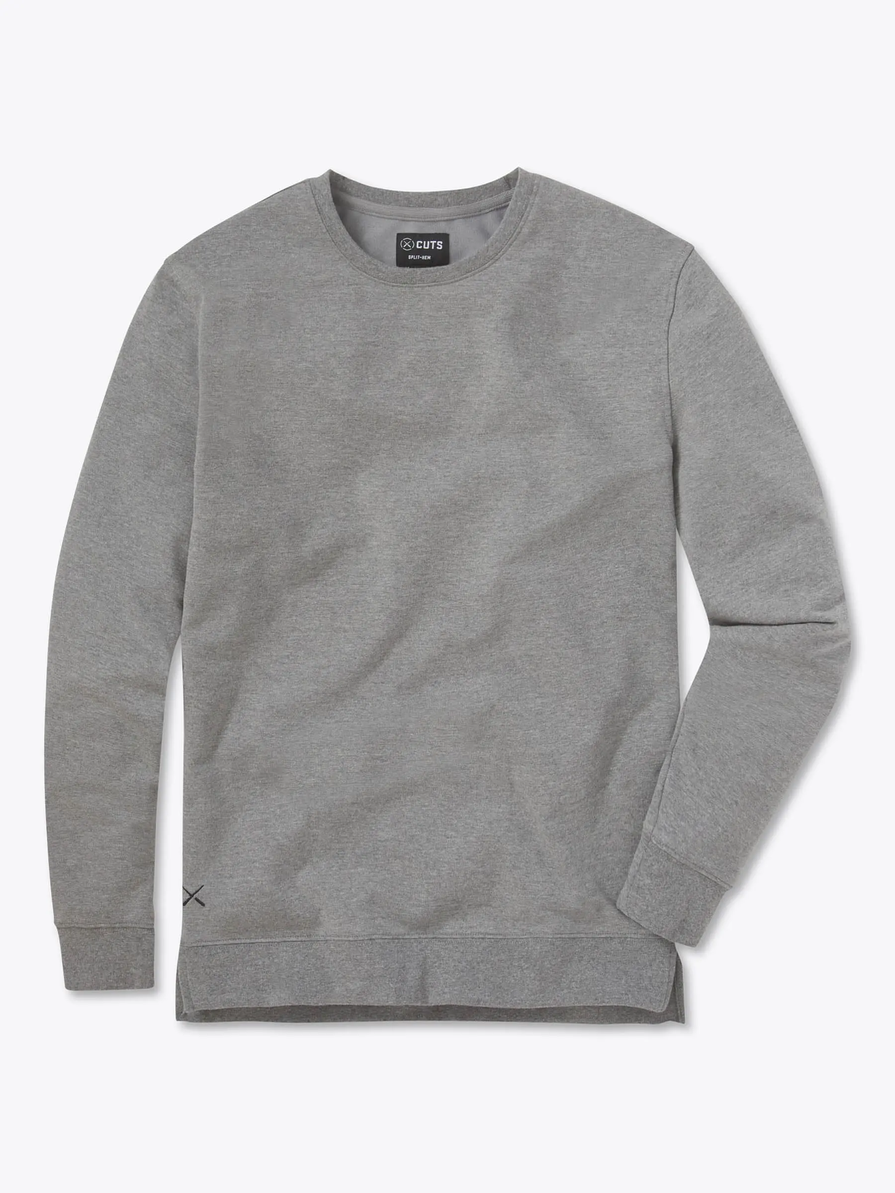 Cuts | Hyperloop Pullover Split-Hem Men's French Terry Crew Neck Pullover | Fitted Cotton Blend Sweatshirt | 4-Way Stretch Wrinkle Resistant