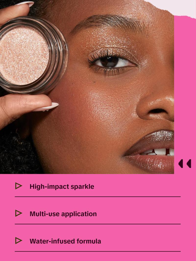 GLITTERPUCK Pressed Fairy Dust Eyeshadow Makeup Powder Cosmetic Water-Infused Pressed Glitter for Eyes Face Body Effortless Application