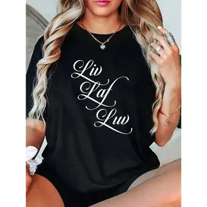 100% Cotton Unisex Liv Laf Luv | Funny Live Laugh Love T-Shirt - Love Yourself Everyday Tee – Casual Graphic Outfit