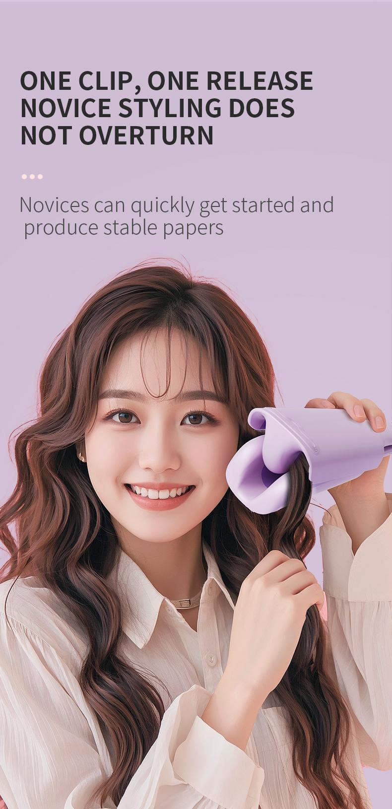 Deep Wave Curling Iron with Negative Ion Tech - 32MM French Wave Curling Iron 30W Power 2 Barrels Adjustable Temperatures Fast Heating 30 Seconds Auto-off Safety Lock Comfortable Grip for All Hair Types prime salon-quality curl