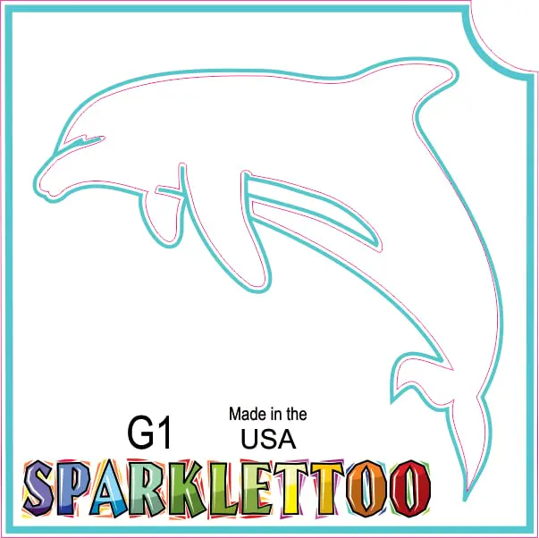 DOLPHIN Men's Glitter Tattoo Stencil, 3-Ply (3 Part Stencil) Costume Accessory, FDA Compliant, Easy to Use, 2x2 in, Pack of 100, 3 Part Stencil Fda Compliant