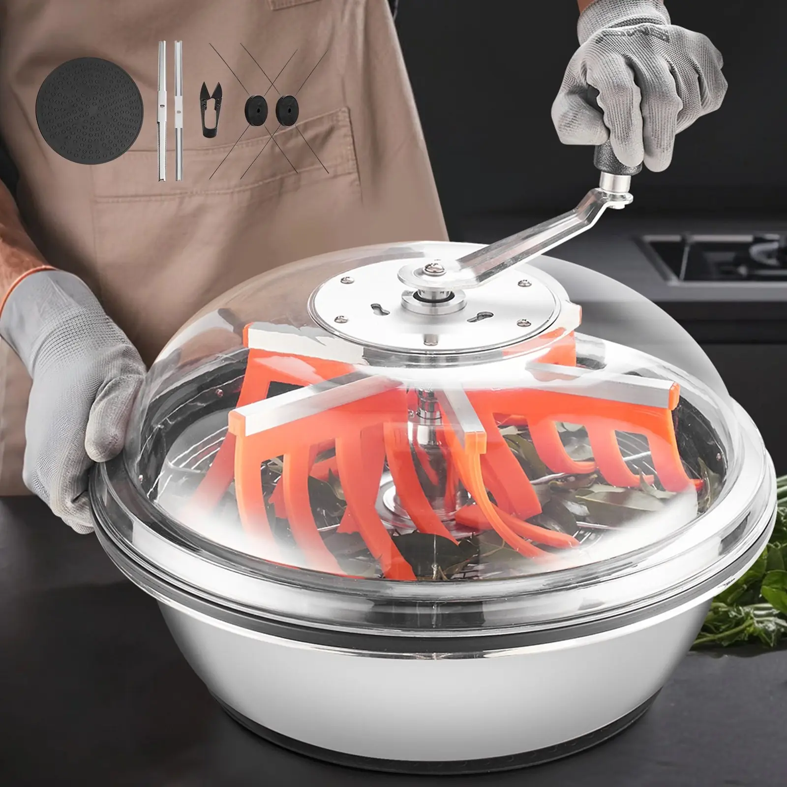 Bud Leaf Bowl Trimmer, 16 Inch Manual Bud Trimmer With Sharp Stainless Steel Blades, Visual Cutting System For Wet And Dry Harvest, Hydroponic Compatible Cutter For Leaves Buds Flowers, Twisted Spin Cut For Precise Plant Trimming