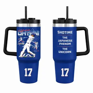 Shohei Ohtani 17 40oz Tumbler With Handle Stainless Steel Tumbler, The Shotime Tumbler, The Los Angeles Baseball Tumbler Gift, Iced Coffee Tumbler, Car Holder Tumbler, Game Day Merch, Sunday Baseball Merch, Baseball Gift
