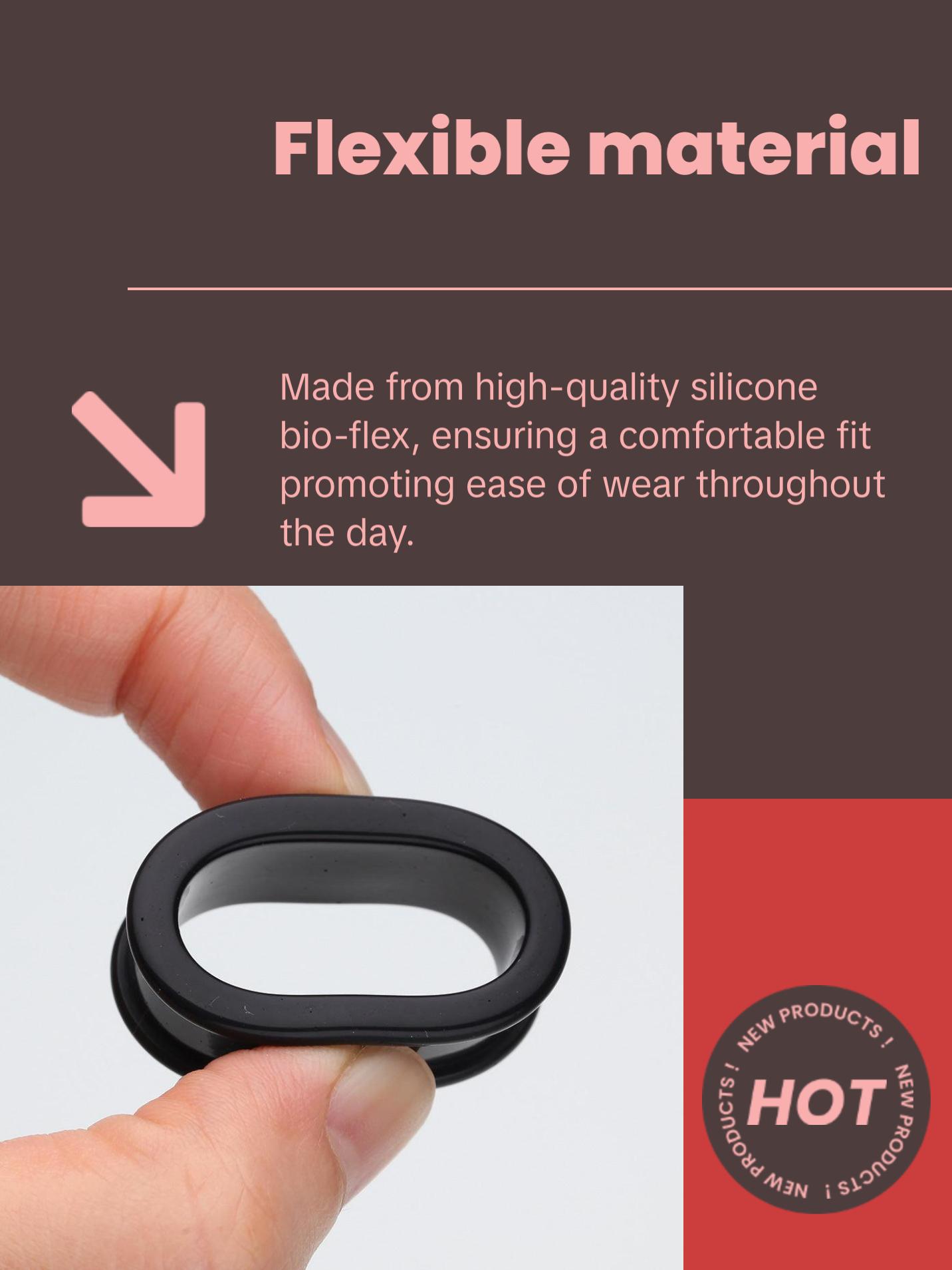A Pair of Flexible Silicone Double Flared Ear Gauge Tunnel Plug