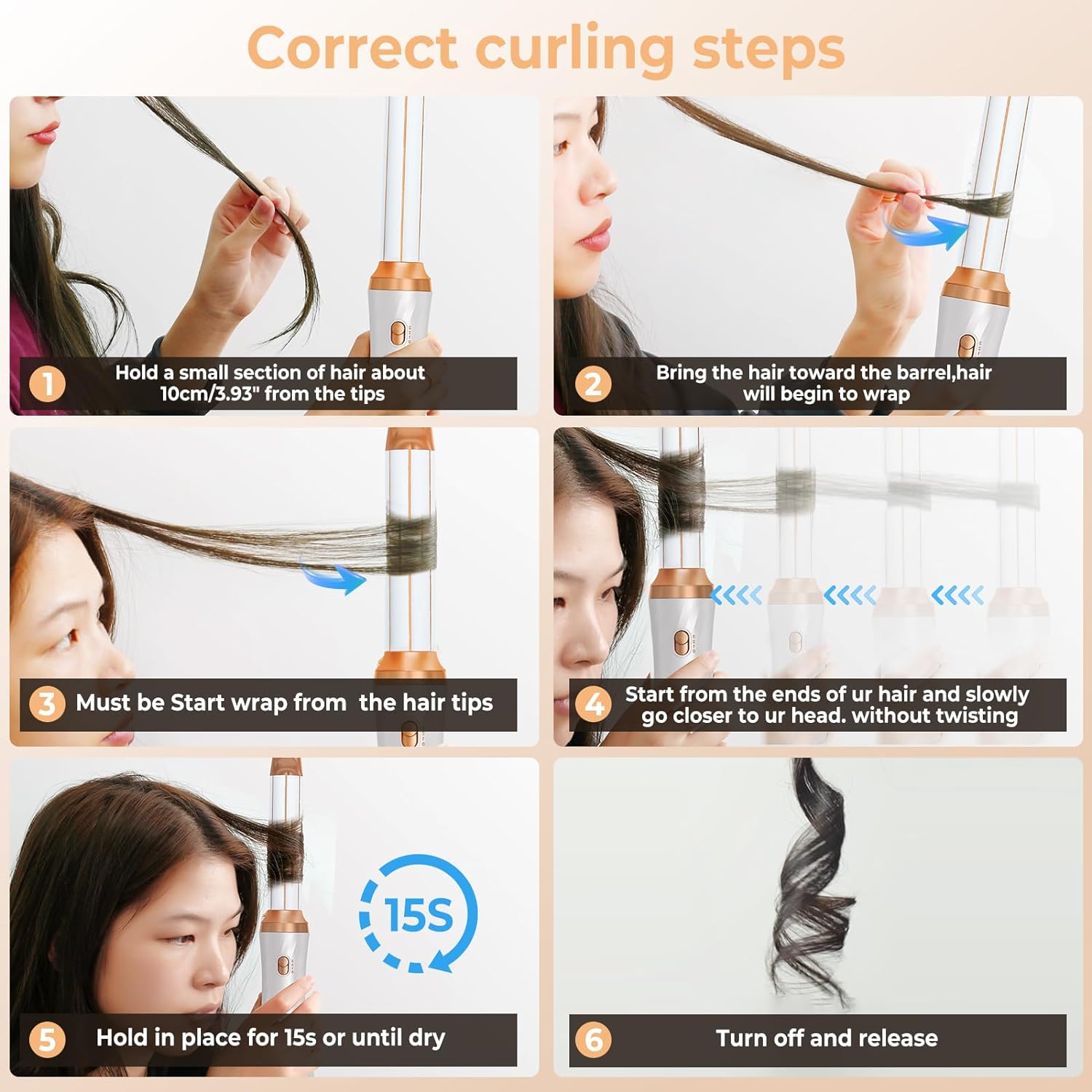 ATOPSKINS 5-in-1 Air Styler: Soft Airflow & Ultra-Lightweight(The attachments are made of plastic）, Zero Heat Damage (203°F) for Non-Aggressive Styling Includes 1 Hair Dryer 2 Hot Air Curlers Christiansmas Gift Black Blue White diffuser curly hair