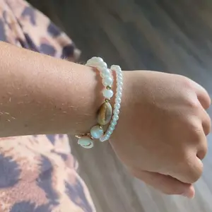 Women's Boho Shell and Starfish Bracelet Set, Beautiful Bracelets, Trendy Faux Pearl Jewelry, Handmade Beach-Style Accessory for Parties and Vacations