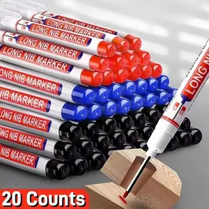 Long Head Markers for Bathroom Woodworking Decoration Quick-Drying and Waterproof Deep Hole Marker Pens For Metal, Wood, and Glass