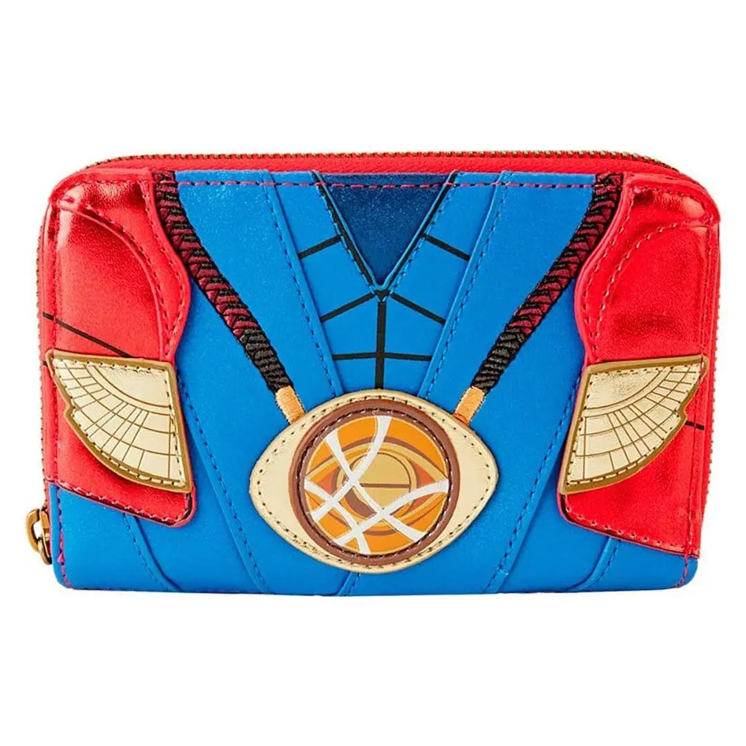Loungefly Marvel Doctor Strange Metallic Faux Leather Ladies Wallet - Zip-Around Card Holder with Glitter Applique for Cosplay, Purse Women, Wallet Card Holder, Casual, Graphic, Lightweight