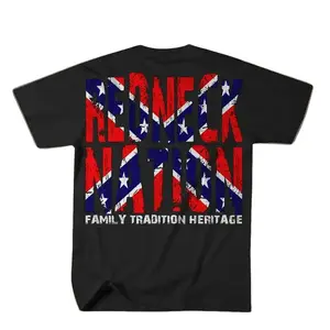 Redneck Nation Tshirt Retro Southern Pride Tee Classic Confederate Family Tradition Heritage Tees Dixie Legacy Unisex T-Shirt For Summer Patriotic Oversized Graphic Streetwear Shirt Politics Classic Menswear Rebel Soul Shirt Gift For Him Men Women