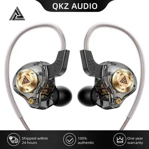 QKZ ENZO 2025 HiFi Wired Earphones – Noise-Cancelling Gaming Headset with Mic, 8D Stereo Sound, Bass-Boosted for Sports/Gym gym sport game