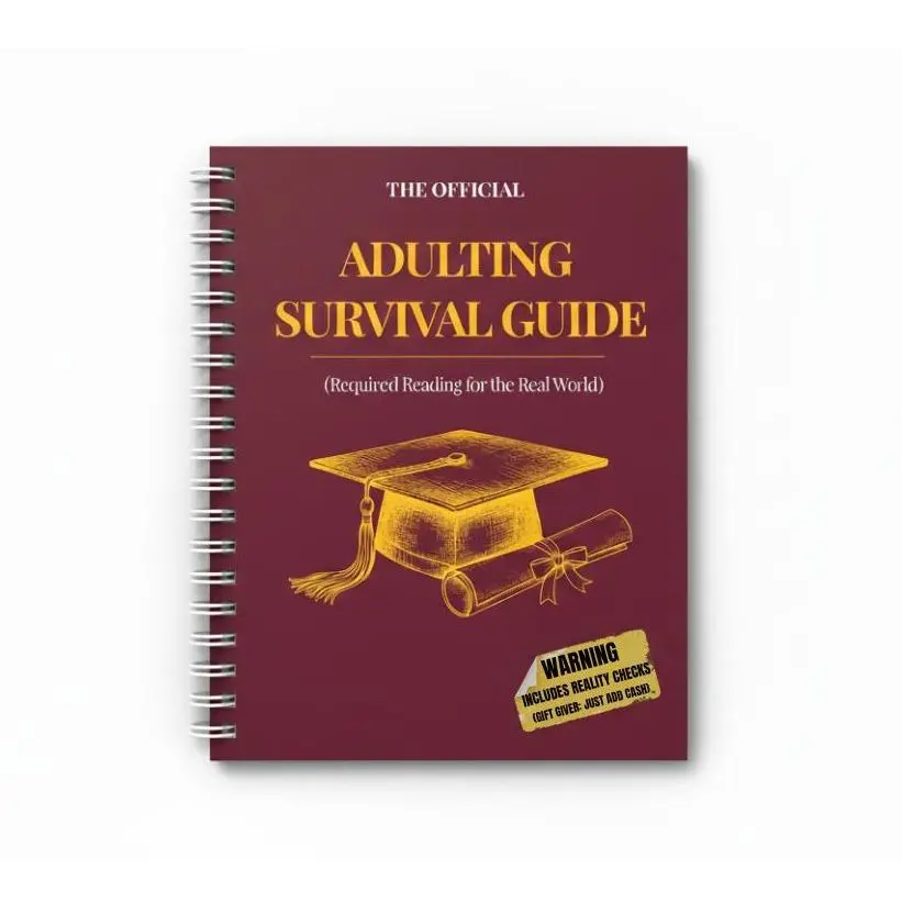 HEARTBOOK Funny Graduation Gift Card Book 2026 - The Official Adulting Survival Guide Cash Holder Book with Hilarious Truth Bombs and Vintage Quality Design