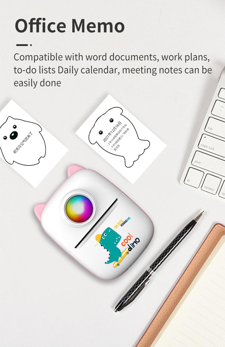 Mini Picture Printer, Portable Printer, Pocket Sticker, Receipt Printer, 203 DPI Resolution, Multifunctional Printer with 1000mAh Battery for Journal, Notes, Photo