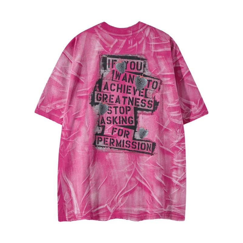 Women's Oversized Cotton Crewneck Sweatshirt - Casual Summer T-Shirt with Oversized Fit & Crystal Heart Design