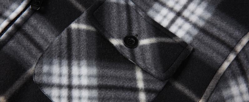 ZITY Mens Navy Blue Plaid Fleece Lined Sherpa Hooded Zip Up Sweatshirt Warm Winter Coat for Chilly Days Casual Long Sleeve Flannel Jacket