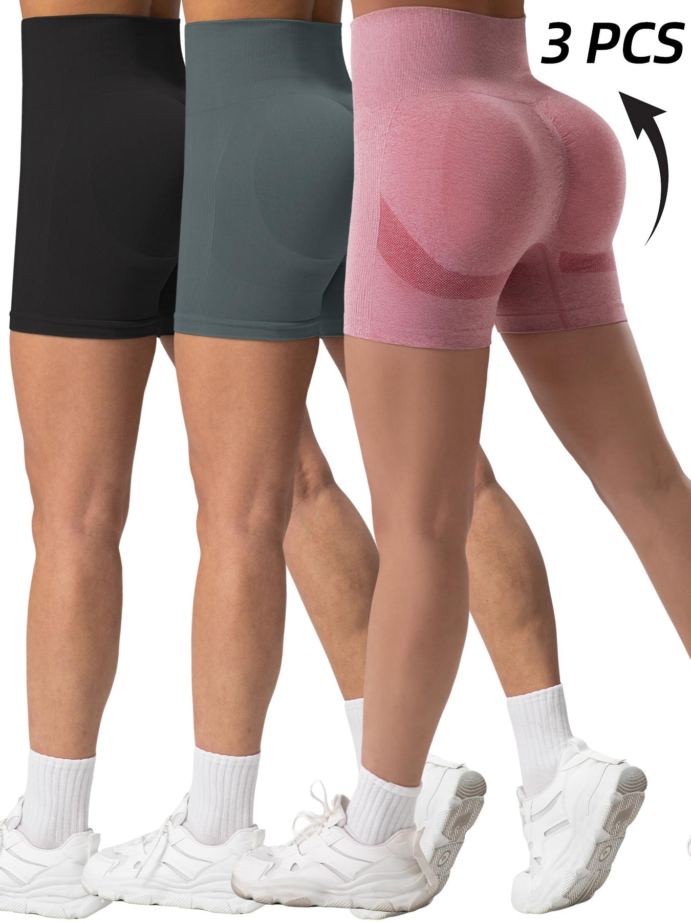 CHRLEISURE 3PCS High Waisted Cycling Shorts Yoga Shorts Summer Cycling And Sports Yoga Shorts Combination Gymshorts Workout