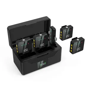 Lewinner Upgraded 2-in-1 Wireless Microphone with Charging Case | Clear Audio, Reverb Effect, Supports 4 Users outdoor vlog