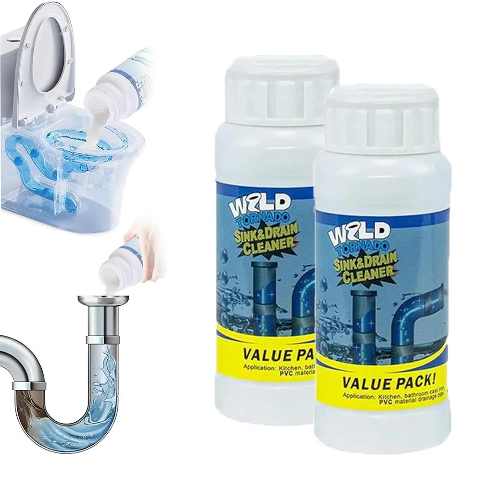 [JULIANG]Pipe Dredging Agent for Kitchen and Toilet Pipelines,Dissolves 200+ Blockages and Kills 99% of Bacteria.