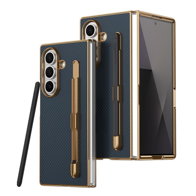 Compatible with Z Fold7/Z Fold6/Z Fold5/Z Fold4 grid pattern with stand touchscreen phone case-HN310-5