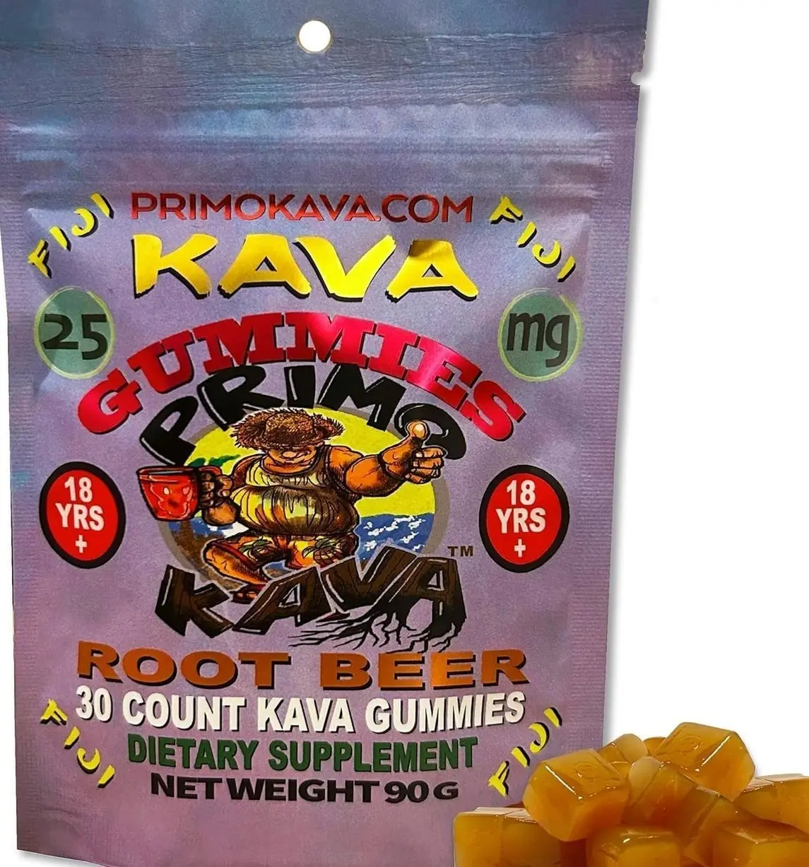 Kava Kava Gummies 25mg – Strong Noble Kava with 25mg Kavalactones for Calm & Relaxation – Fast-Acting Fiji Kava Root Extract – Root Beer Flavor – 15 Count