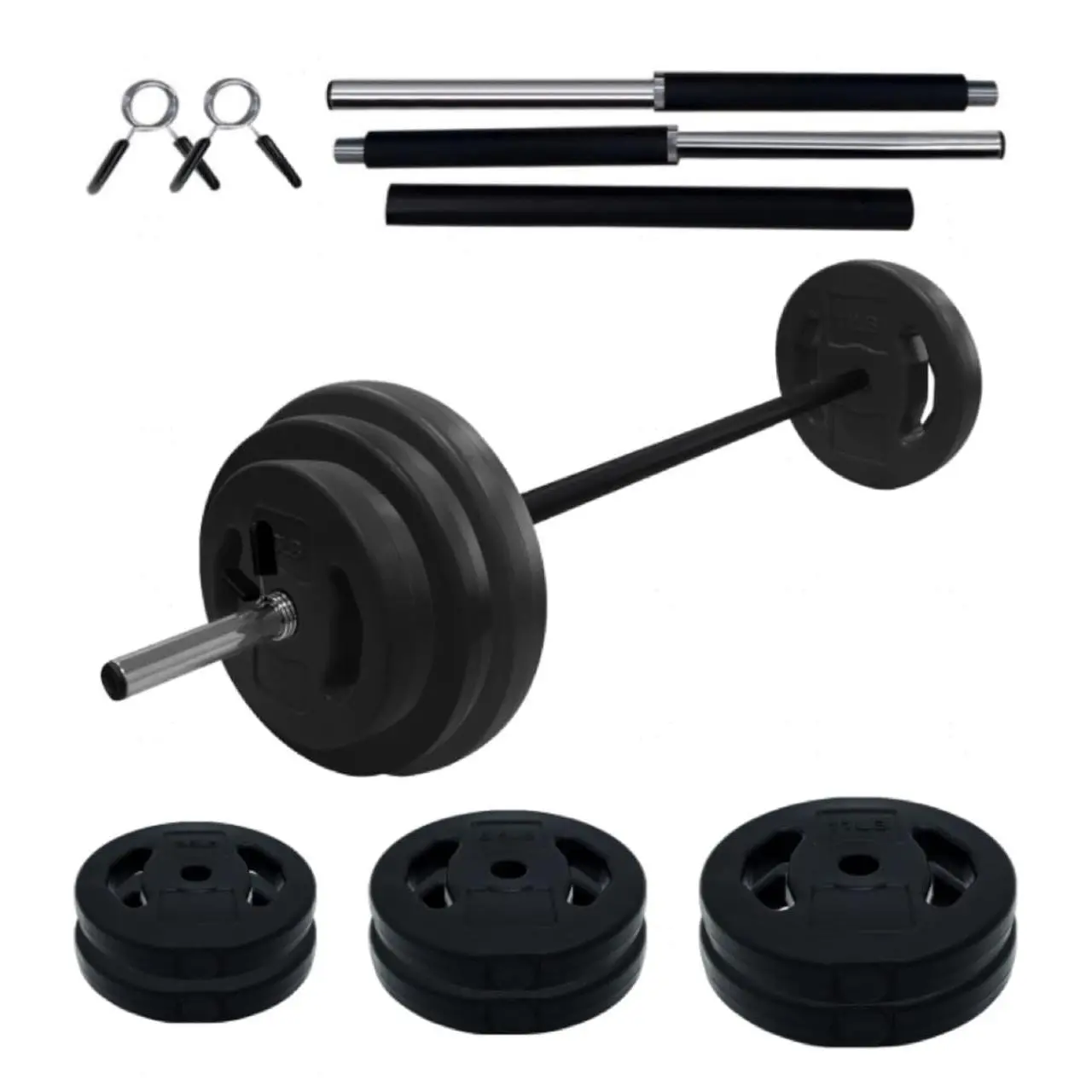 40LB Adjustable Barbell Weight Set – PU Padded Grip Free Weights Bar Set for Home Gym, Muscle Building, Fitness & Strength Training, Home Gym Equipment