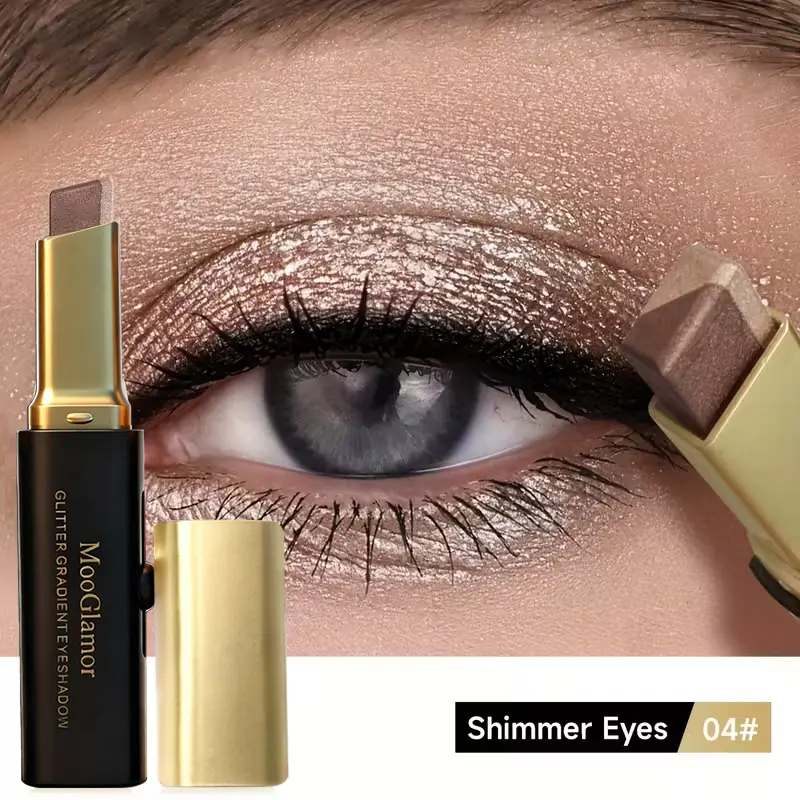 MooGlamor Matte Two-Color Eyeshadow Stick Set Long Lasting Makeup Waterproof Highlighter Glossy EyeShadow Pencil Suitable For Beginners daily Cosmetic use