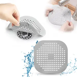 NIWEDAH Shower Drain Cover, Square Drain Cover, Silicone Shower Drain Hair Catcher with 4 Suction Cup, Durable and Not Easily De for Tub, Kitchen and Bathroom