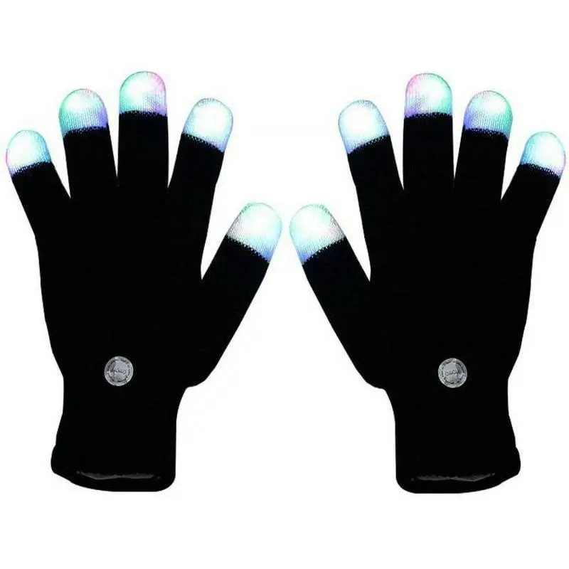 Flashing LED Glow Finger Gloves with Button Control, Halloween Party Props, Concert Sports & Outdoor Accessories, Rave Nighttime Essentials, TikTok Shop Back to School Item