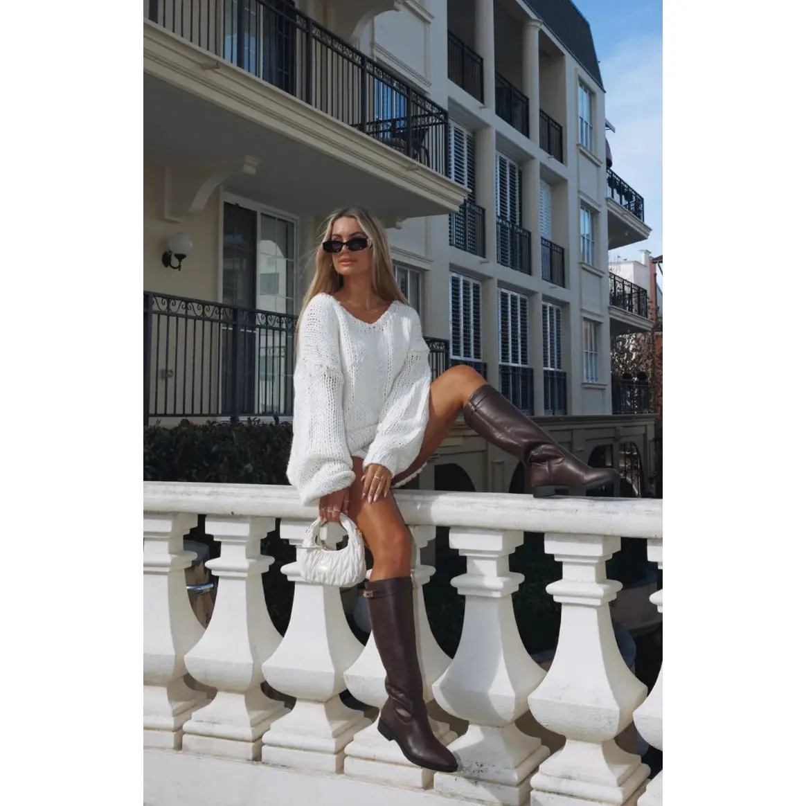 Delvey Cream Chunky Knit Sweater