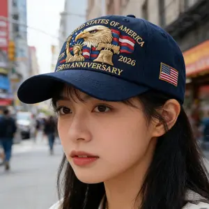 Limited Edition 250th Anniversary 1776-2026 Embroidered Patriotic Baseball Cap, Bald Eagle 50-Star 13-Stripe Design, Heavy-Duty Durable Comfortable Hat for Men & Women, Perfect for History Enthusiasts & 4th of July Celebrations