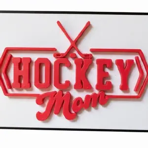 Velcro Bag Patch - Hockey Mom with Hook Side Adhesive 2”x3”