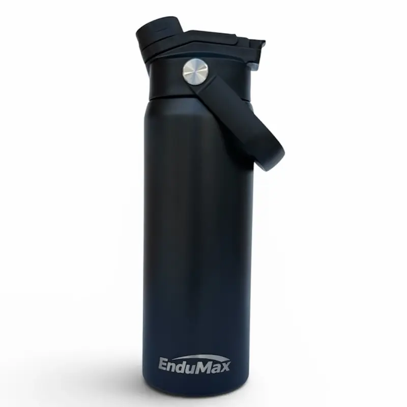 EnduMax 24oz Insulated Water Bottle - Cylindrical Stainless Steel Double-Walled Vacuum Flask, 2-in-1 Lid, Leakproof, 24H Chilling/Ice Cold, 12H Hot, Portable Reusable Sports Insulated Bottle Vacuum Flask, Chilling Vacuum Flasks